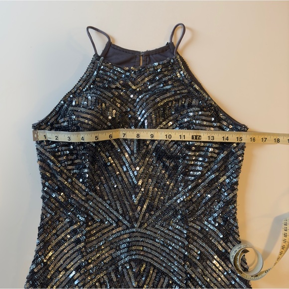 Aida Mattox Sequin Evening Gown, Silk Chiffon Overlay, 6 - Picture 5 of 10